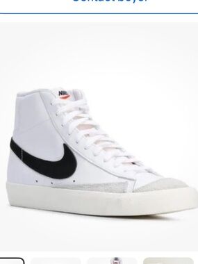 NEW Nike Blazer Mid 77 leather Vintage High-Top Sneakers  White/Black 12
